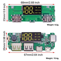 Module de batterie externe mobile double USB 5V 2.4A/5V 2A 1A, carte de chargeur de batterie au lithium, protection de circuit, carte de batterie externe DIY