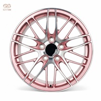 Jantes en alliage forgé à double rayon fendu 18 19 20 21 22 pouces, finition argent usiné et faces rose métallisé