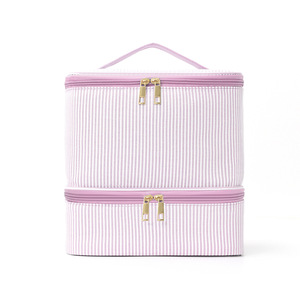 Double Layer Seersucker Zipper <b>Makeup</b> <b>Bag</b> <b>Large</b> Capacity Nail Polish Storage Portable Cosmetic Case Multi-Functional Leopard - Product Image 6