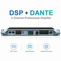 Amplificateur de puissance numérique DSP Dante classe D 4 canaux 2500W 4 ohms en métal pour enceintes audio professionnelles PA, caissons de basses et sonorisation de scène