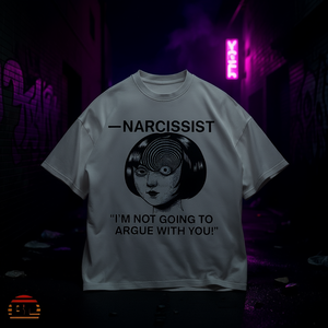 Maglietta Grafica Oversize Goth Anni '90 Y2K Streetwear con Stampa Spirale Horror Narcissist - Product Image 3