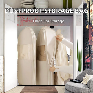 Sacchi Salvaspazio Antipolvere Portatili con Cerniera, Borsa Grande per Vestiti, Sacca Pieghevole da Viaggio, <span class=keywords><strong>Organizer</strong></span> per <span class=keywords><strong>Armadio</strong></span> e Casa - Product Image 2