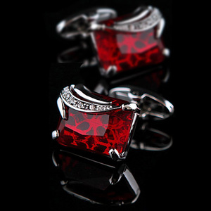 <span class=keywords><strong>Gemelos</strong></span> de aleación de cobre recién llegados, botón de cristal rojo ecológico, novedad de diamantes de lujo de alta calidad para <span class=keywords><strong>camisa</strong></span> de hombre - Product Image 5
