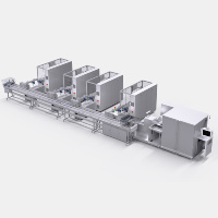 Système intelligent de comptage et d'agencement de sacs à 4 voies avec contrôle servo pour alimentateurs de produits en vrac destinés à l'emballage en cartons