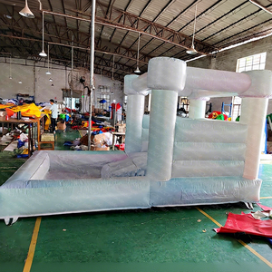Castillo Inflable Blanco para Niños Pequeños con <span class=keywords><strong>Piscina</strong></span> <span class=keywords><strong>de</strong></span> Pelotas, <span class=keywords><strong>Mini</strong></span> Castillo Inflable para Uso Comercial, Material <span class=keywords><strong>de</strong></span> PVC, Portátil - Product Image 1