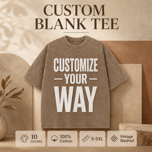 เสื้อยืดโอเวอร์ไซส์วินเทจผ้าคอตตอนหนานุ่ม สไตล์สตรีทแวร์ พิมพ์ลายโลโก้แบบพัฟฟ์ตามสั่ง - Product Image 1