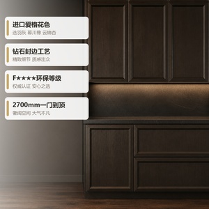 Armoires sur mesure en mélamine dorée : Série Fenglan de luxe, style italo-oriental, panneaux <span class=keywords><strong>EGGER</strong></span> importés, bordure diamantée - Product Image 5