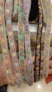 Flower Embroidery Lace Trim for Bridal Party and Evening Dress Black Mesh Fabric - Product Image 2