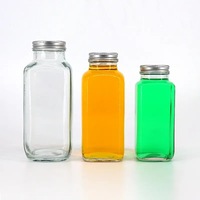 Bouteilles en verre de 12 oz pour jus avec couvercles, réutilisables, anti-fuite, compatibles lave-vaisselle et réfrigérateur, design moderne, pour jus maison
