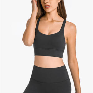 Kadın Push Up orta darbe çapraz geri hızlı kuru yumuşak Yoga spor sutyeni yastıklı koşu üstleri spor salonu Fitness giysileri giysi çalışmak - Product Image 2