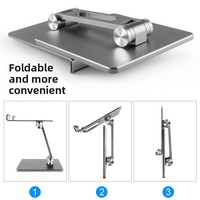 Support pliable en alliage d'aluminium pour tablette iPad - Support de bureau surélevé pour ordinateur