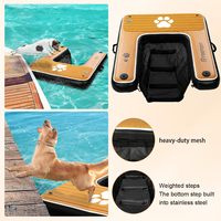 Rampe aquatique gonflable pour chien, large et stable, échelle flottante pour piscine, accès facile, ponton de baignade pour animaux de compagnie pour piscine, lac, bateau, jeu aquatique pour chiots