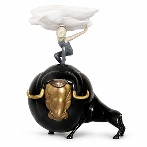 Estatua de Toro Danzante Personalizada de FRP, Escultura de Fibra de Vidrio para Decoración Artística <span class=keywords><strong>en</strong></span> Galerías y Vestíbulos de Hoteles, Proveedor - Product Image 4