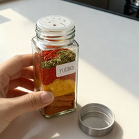 Vente en gros de pots à épices en verre de 4 oz (120 ml), flacons vides pour assaisonnements, contenants à épices en verre avec couvercles à secouer, Frascos De Especias