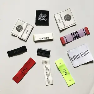 Destek temizle Logo yüksek yoğunluklu dokuma etiketler özelleştirilmiş konfeksiyon etiket etiketleri