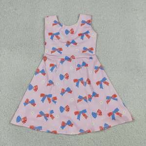Vestido de yoga de verano transpirable con estampado y borde festoneado para bebés, estilo A hasta la rodilla, para el 4 de julio - Product Image 3