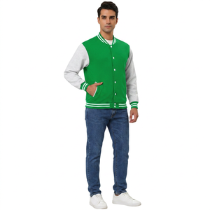 Veste universitaire pour homme de haute qualité 2025 avec col montant et logo frontal, broderie personnalisée, 100% coton - Product Image 1