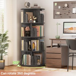 Modern Custom Bookcases Wooden <strong>Library</strong> <strong>Bookself</strong> Rotating Solid Wood Bookcase Contemporary - Product Image 6