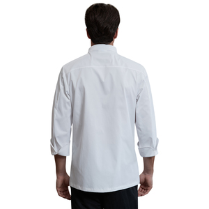Camisetas de <span class=keywords><strong>Chef</strong></span> Unisex de Alta Gama, <span class=keywords><strong>100</strong></span>% Poliéster Tejido, Manga Larga, con Cierre de Broches, Logotipo Personalizado, para Restaurantes y Cocinas - Product Image 6