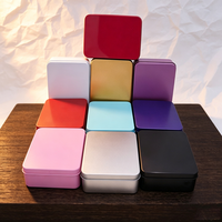 Boîte en métal rectangulaire personnalisée avec logo, vente en gros, conteneur vide pour bonbons, cosmétiques, cadeaux, rangement