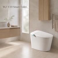 WC intelligent avec ouverture automatique du couvercle, siège chauffant, lavage à l'eau chaude et télécommande