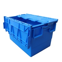 Conteneur de manutention en plastique avec couvercle intégré, caisses logistiques pour le transport et l'emballage