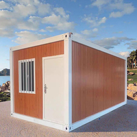 Conteneur de maison mobile de style méditerranéen de 20 pieds, panneau sandwich pour bâtiment extérieur bureau/chambre à coucher, matériau en acier pour cour