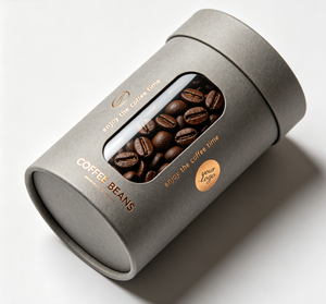 บรรจุภัณฑ์กาแฟแบบย่อยสลายได้ทางชีวภาพเกรดอาหาร OEM สำหรับเมล็ดกาแฟ บรรจุในหลอดกระดาษพร้อมหน้าต่างมองเห็นได้ บรรจุภัณฑ์กล่องกระดาษหรูหราเป็นมิตรกับสิ่งแวดล้อม - Product Image 2