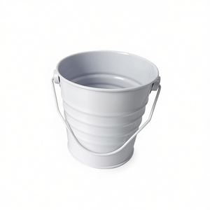Party Love Metal <b>Bucket</b> 10x10.5cm <b>White</b> Decorations Party Tableware - Product Image 2