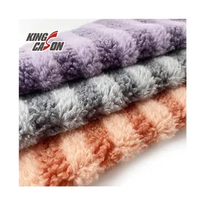 Fabriek Custom Kleuren 100% Polyester Sherpa En Faux Fur Jacquard Nieuwe Type Stof Voor Deken Kussensloop Speelgoed Thuis Textiel