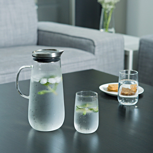 Bình đựng nước thủy tinh trong suốt cao cấp 1250ml Bình đựng nước thủy tinh dung tích lớn Bình lọc nước có tay cầm/nắp SS - Product Image 6