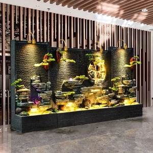 Retro Rockery Square Double-Sided Eco-Friendly Resin Landscape Fountain LED <b>Lights</b> Mist Indoor/Outdoor Easter Pine <b>Tree</b> - Product Image 4