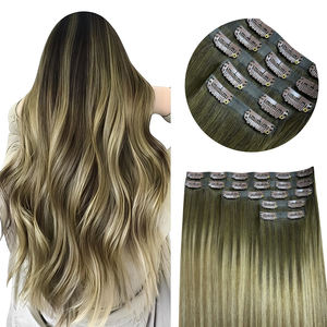 K.SWIGS Extensiones de Cabello con Clip de Primera Calidad al por Mayor, Cabello Humano Virgen de Doble Trama, Todos los Colores Personalizables para Uso Diario y de Fiesta - Product Image 1
