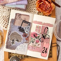 Kit de bloc-notes rétro spécial à feuilles mobiles avec adhésif pour la décoration de carnets DIY, fonds de pages, récompenses et cadeaux pour étudiants