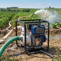 Pompe à eau diesel à débit massif de 60 m³/h, 3 pouces, 178F, 296 cm³, 6,0 CV, 80 mm, haute capacité pour l'irrigation des grandes exploitations agricoles et le drainage municipal