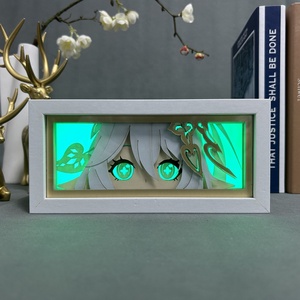 Lampe de chevet LED JoJo Adventure <span class=keywords><strong>One</strong></span> <span class=keywords><strong>Piece</strong></span> <span class=keywords><strong>Luffy</strong></span>, <span class=keywords><strong>cadre</strong></span> en bois découpé au laser, boîte à lumière animée pour décoration de chambre - Product Image 4