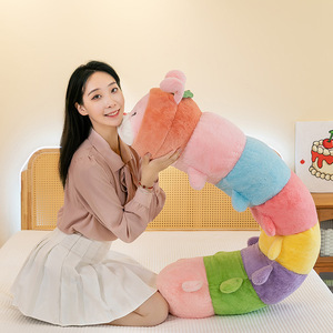 Almohada Larga <span class=keywords><strong>de</strong></span> Peluche con Forma <span class=keywords><strong>de</strong></span> Oruga Colorida, Muñeco <span class=keywords><strong>de</strong></span> Peluche para Abrazar las Piernas, Juguete <span class=keywords><strong>de</strong></span> Peluche <span class=keywords><strong>de</strong></span> Insecto <span class=keywords><strong>de</strong></span> Algodón PP, Regalo para Niños - Product Image 4