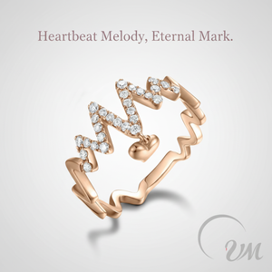 Anillo de Regalo para el Día de la Madre Unisex con Diseño de Corazón en Forma de V, Chapado en Oro Rosa de 18K, con Diamantes Incrustados, Certificado por NGTC, Serie CHIC - Product Image 2