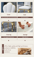 Ensemble de table à manger de luxe moderne avec dessus en marbre et pieds en métal extensible pour les meubles de salle à manger et les invités
