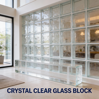 Bloc de verre décoratif coloré et transparent avec un bon prix et une petite taille, bloc de verre transparent, brique de verre pour utilisation en mur extérieur