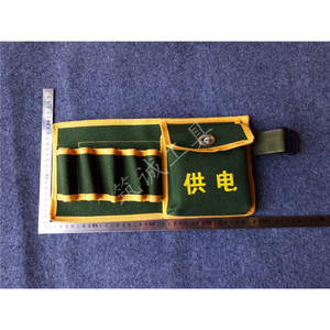 Carpenter Tool <b>Roll</b> Waist Bag Military Green Canvas 150 Lb Capacity Tool <b>Kit</b> For Electrician And Carpenter Use - Product Image 2