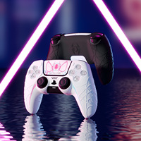 Honcam Housse de protection en silicone antidérapante pour manette PS5 sans fil avec capuchons pour poignée de pouce