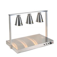 Lampe chauffante alimentaire commerciale en acier inoxydable 201, station de réchauffement de buffet, chauffe-plats à 3 têtes pour hôtels, restaurants et traiteurs