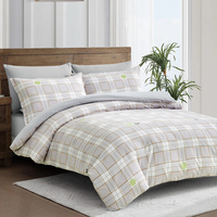 Parure de lit personnalisée 100 % polyester tissé imprimé, housse de couette et draps 200 fils/pouce² toutes saisons, vente en gros en dropshipping