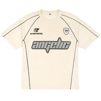 Camiseta Holgada de Jersey de Alta Calidad Personalizada de 180g con Estampado de Líneas en Contraste y Diseño de Hombros Cómodo