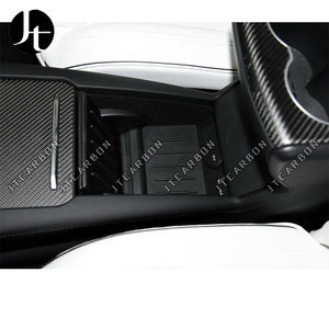 Pour <span class=keywords><strong>Tesla</strong></span> modèle <span class=keywords><strong>X</strong></span> en Fiber de carbone sèche voiture Console <span class=keywords><strong>centrale</strong></span> cadre de changement de vitesse intérieur panneau de porte garniture LHD - Product Image 3