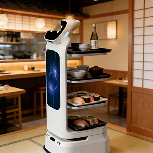 Robot de livraison de <span class=keywords><strong>restaurant</strong></span> à intelligence artificielle (IA) – Robots AR à mouvement stable pour l'industrie de la restauration - Product Image 5
