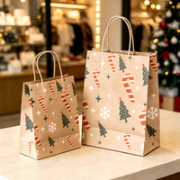 Sacs en papier kraft blanc et brun de qualité alimentaire avec poignées, personnalisables avec logo, pour plats à emporter, cadeaux et shopping