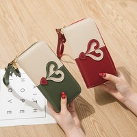 Dompet Panjang Wanita dengan Ritsleting, Tas Selempang Multi-warna dengan Rumbai, Tas Ponsel 7 Inci Motif Permen, Penggunaan Sehari-hari, Warna Blok