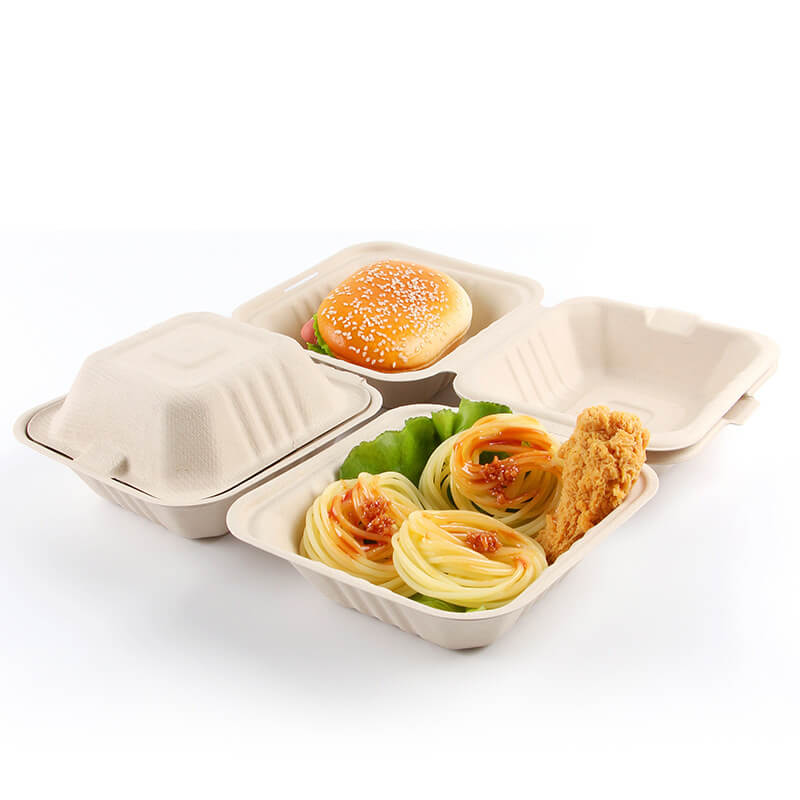 Biodegradable Disposable Food Clamshell / 3 5 Compartments Food Box Tray